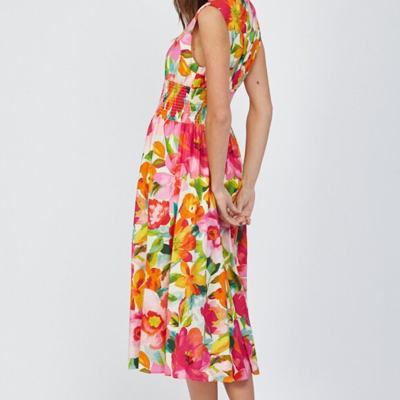 NWT Fate Floral Zip Front Sleeveless Midi Dress – Ivory Multi - Picture 9 of 9